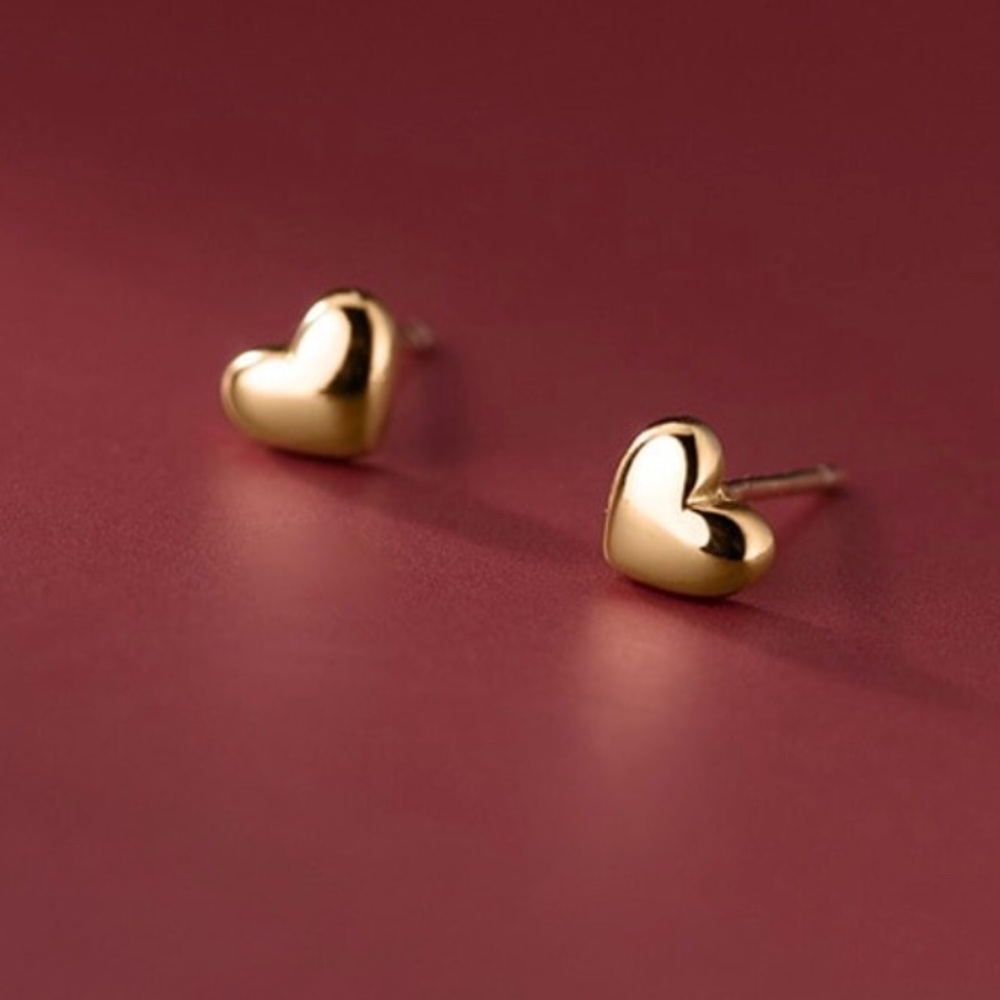 NEW Tiny Heart Stud Earrings in Sterling Silver